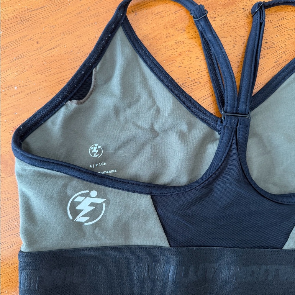 Women's Black and Gray Sports Bra